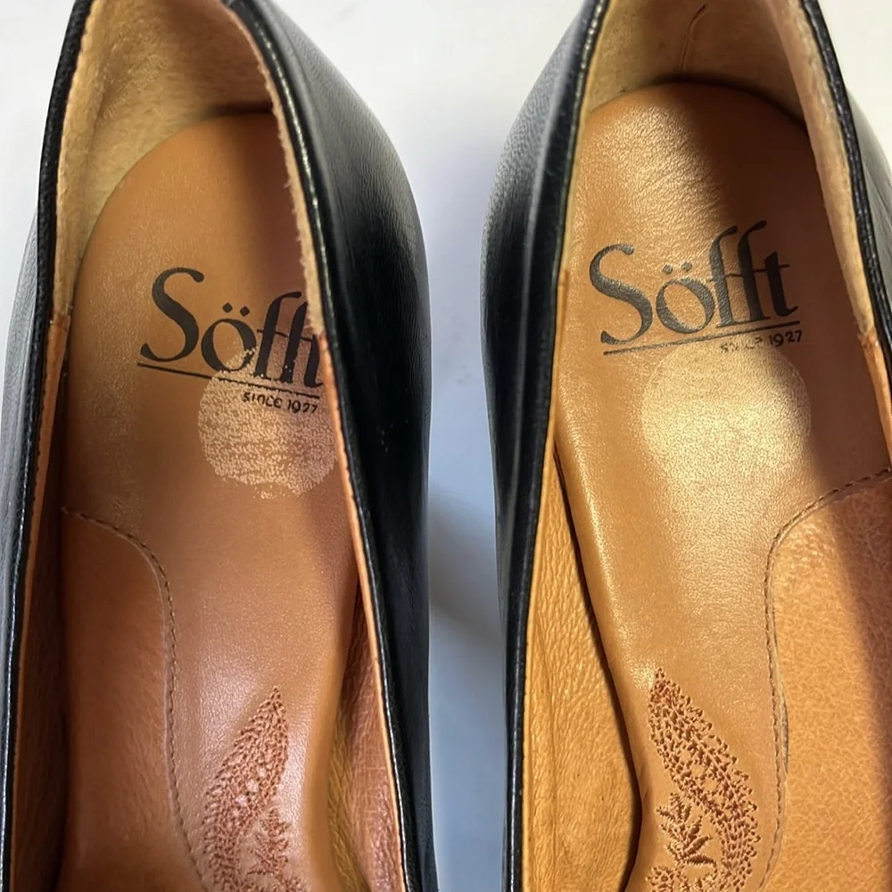 Sofft Samy woman’s black leather pump kitten wrapped heel arch support sz8 - Picture 3 of 14